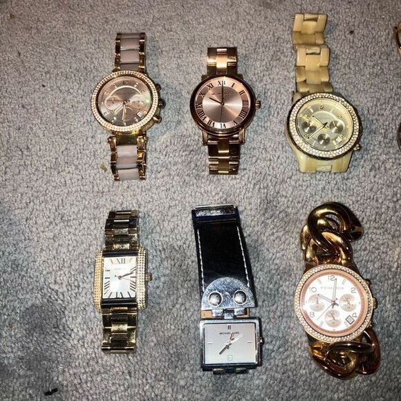 MICHAEL KORS MK DESIGNER WATCH LOT OF 8 GOLD SILVER ROSE - Picture 3 of 4